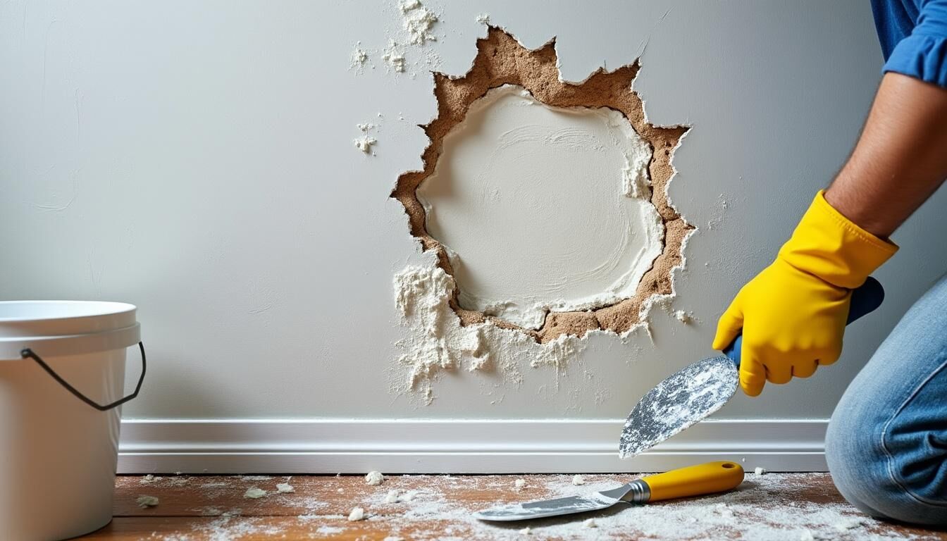 Comment reboucher un trou dans un mur en plâtre ? 2 Découvrez nos conseils pratiques pour reboucher facilement un trou dans un mur en plâtre et retrouver une surface lisse et propre en quelques étapes simples.